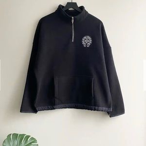 COPY - chrome hearts black fleece sweater half zip